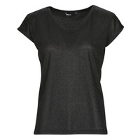 Abbigliamento Donna T-shirt maniche corte Only ONLSILVERY S/S V NECK LUREX TOP JRS Nero