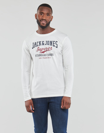 Abbigliamento Uomo T-shirts a maniche lunghe Jack & Jones JJELOGO TEE LS O-NECK 2 COL Bianco