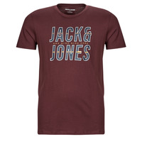 Abbigliamento Uomo T-shirt maniche corte Jack & Jones JJXILO TEE SS CREW NECK Bordeaux