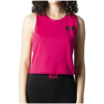 Abbigliamento Donna T-shirt & Polo Fila Canotta  BASIN Cropped Tank Top Donna Fucsia/Bianco Rosa