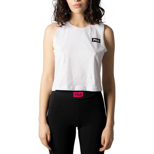 Abbigliamento Donna T-shirt & Polo Fila Canotta  BASIN Cropped Tank Top Donna Fucsia/Bianco Bianco