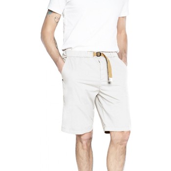 Abbigliamento Uomo Jeans White Sand Short Chino Con Coulisse Bianco Bianco