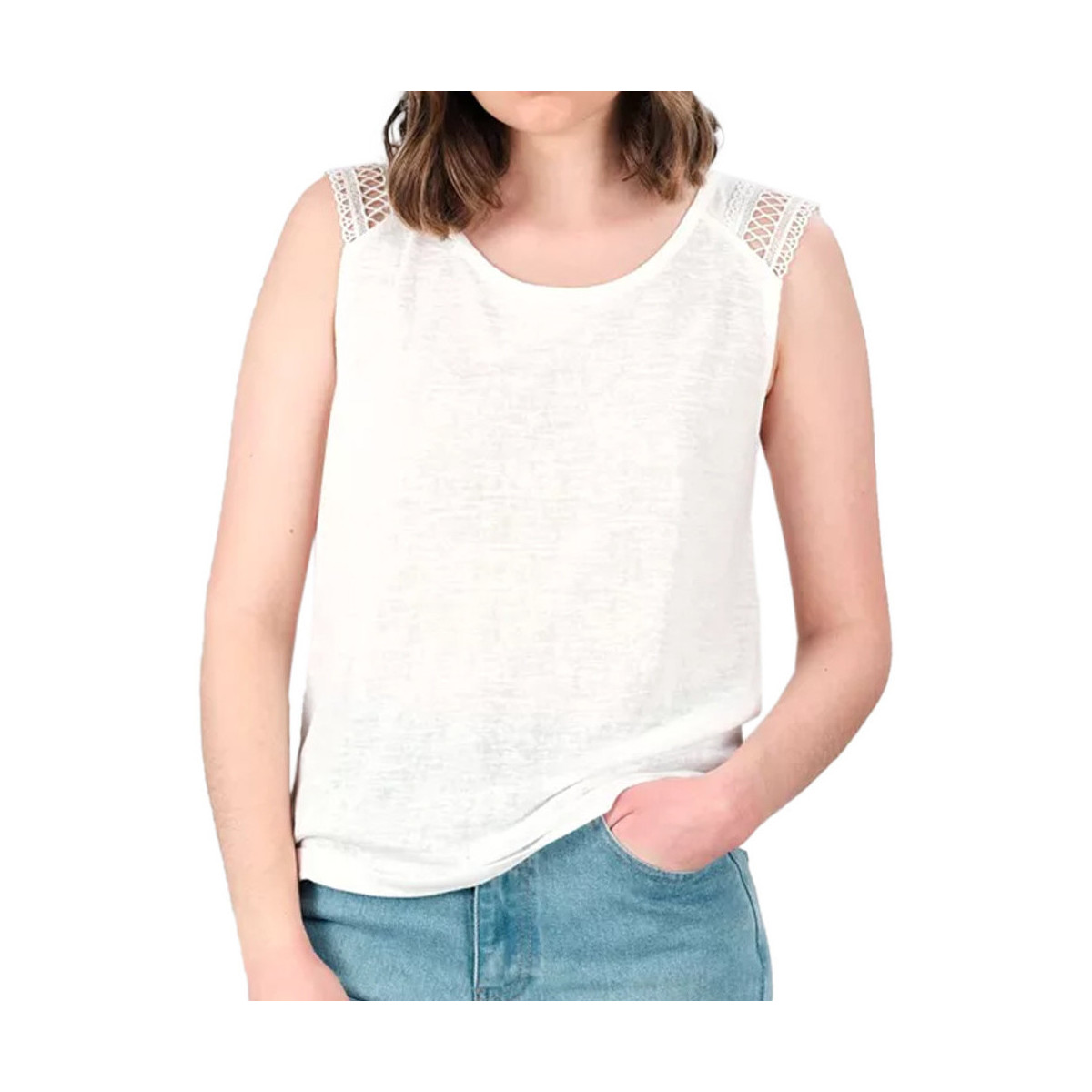 Abbigliamento Donna Top / T-shirt senza maniche Deeluxe 02T162W Bianco