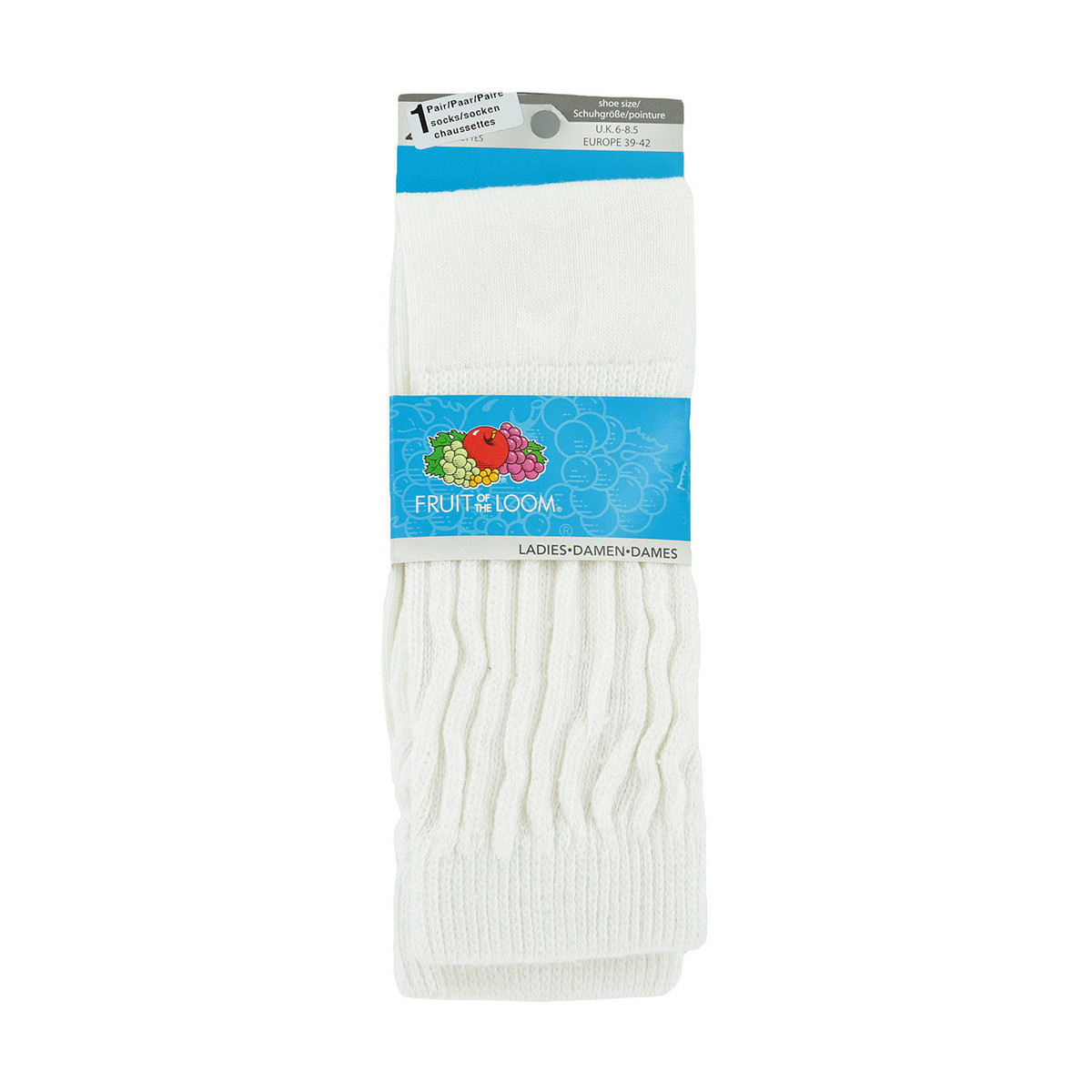 Biancheria Intima Donna Calzini Fruit Of The Loom Pair x1 Socks Bianco