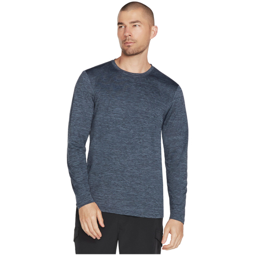 Abbigliamento Uomo T-shirts a maniche lunghe Skechers On the Road Long Sleeve Blu