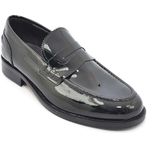 Malu Shoes College uomo mocassino nero lucido in vernice fondo cuoio antis  Nero - Scarpe Mocassini Uomo 95,00 €