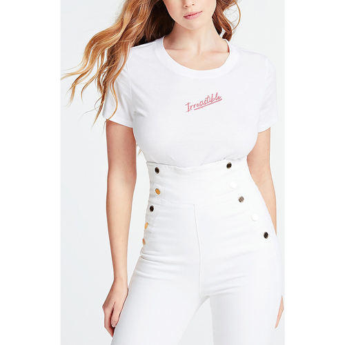 Abbigliamento Donna T-shirt maniche corte Guess W0GI20-K46D0 Bianco