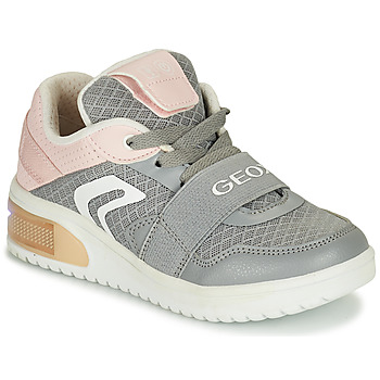 Scarpe Bambina Sneakers alte Geox J XLED GIRL Grigio / Rosa