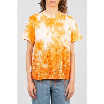 Abbigliamento Donna T-shirt & Polo Des Phemmes DPTHXF ORANGEWHITE Arancio
