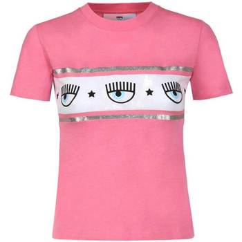 Abbigliamento Donna T-shirt maniche corte Chiara Ferragni T-SHIRT DONNA  600 MAXILOGOMANIA PINK 72CBHT15 1 Rosa