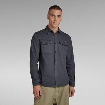 Abbigliamento Uomo Camicie maniche lunghe G-Star Raw D20165 7647 MARINE SHIRT-D147 FANTEM BLUE Grigio