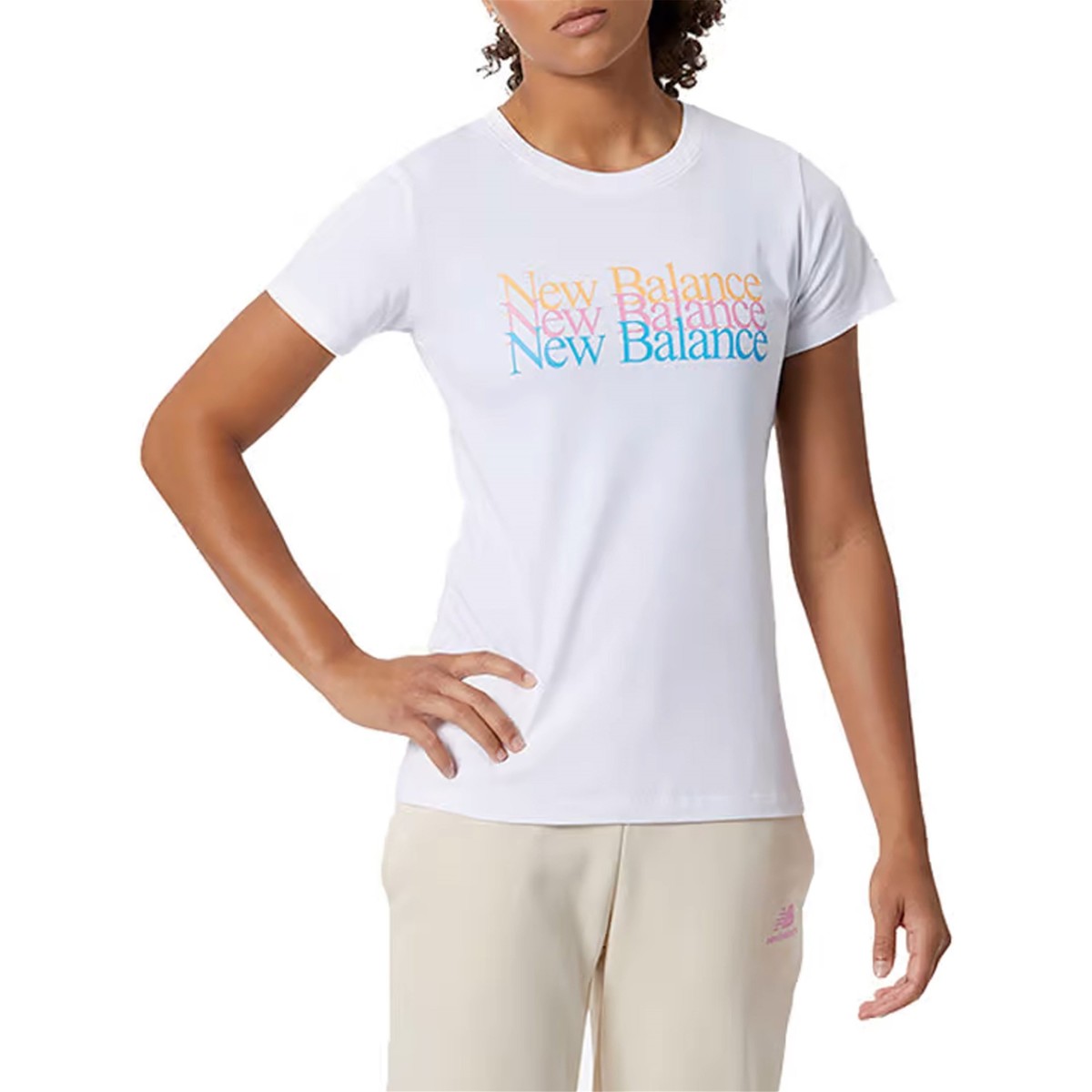 Abbigliamento Donna Polo maniche corte New Balance WT21507 Bianco
