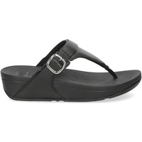 Scarpe Donna ciabatte FitFlop Lulu adjustable leather toe post sandals all black Nero