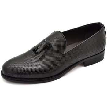 Image of Scarpe Malu Shoes Scarpe Scarpe uomo mocassino elegante cerimonia in vera pelle nera pun