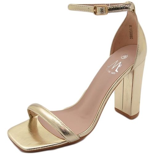 Scarpe Donna Sandali Malu Shoes Sandalo alto donna oro lucido con tacco doppio 10 cm cinturino Oro