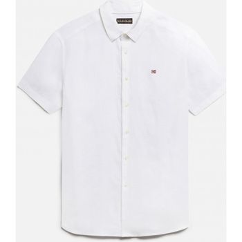 Abbigliamento Uomo Camicie maniche lunghe Napapijri G-CRETON SS - MP0A4G31-002 BRIGHT WHITE Bianco