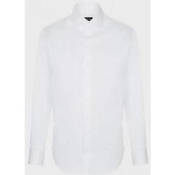 Abbigliamento Uomo Camicie maniche lunghe Emporio Armani - CAMICIA POPELINE COLLO SEMIFRANCESE Bianco