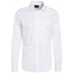 Abbigliamento Uomo Camicie maniche lunghe Emporio Armani - CAMICIA SLIM STRETCH Bianco