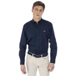 Abbigliamento Uomo Camicie maniche lunghe Harmont & Blaine -  CAMICIA COTONE TINTA  UNITA Blu