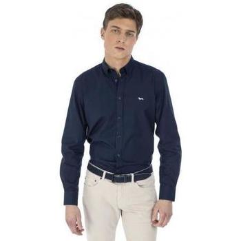Abbigliamento Uomo Camicie maniche lunghe Harmont & Blaine CAMICIA COTONE TINTA  UNITA Blu