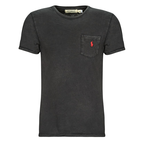 Abbigliamento Uomo T-shirt maniche corte Polo Ralph Lauren T-SHIRT AJUSTE AVEC POCHE EN COTON Nero