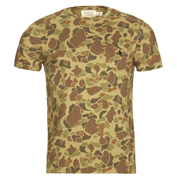 Abbigliamento Uomo T-shirt maniche corte Polo Ralph Lauren T-SHIRT AJUSTE AVEC POCHE EN COTON Kaki / Camouflage