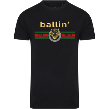 Abbigliamento Uomo T-shirt maniche corte Ballin Est. 2013 Tiger Lines Shirt Nero