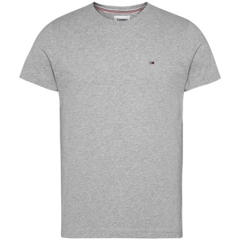 Abbigliamento Uomo T-shirt maniche corte Tommy Jeans Flag Slim Fit Shirt Grigio