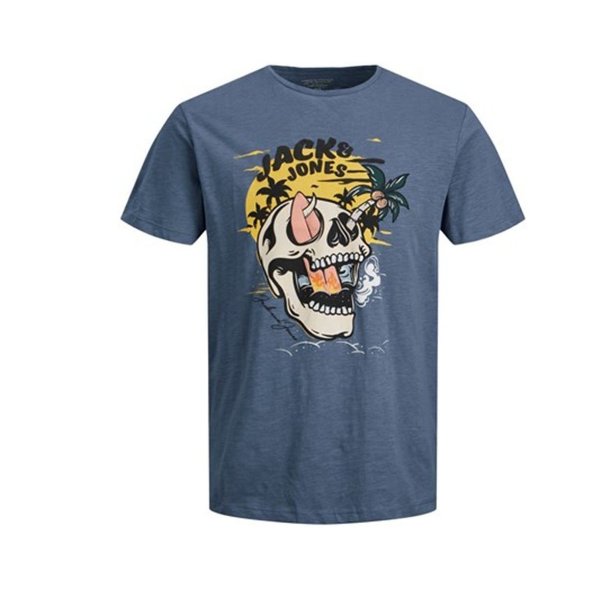 Abbigliamento Uomo T-shirt maniche corte Jack & Jones T-shirt Uomo Venice Bones Crew Blu