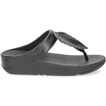 Scarpe Donna ciabatte FitFlop Fino leather toe post sandals all black Nero