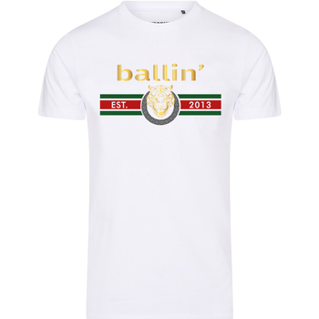 Abbigliamento Uomo T-shirt maniche corte Ballin Est. 2013 Tiger Lines Shirt Bianco