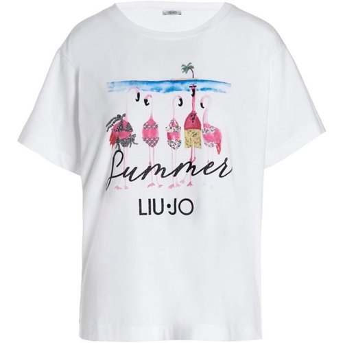 Abbigliamento Donna T-shirt maniche corte Liu Jo T-shirt Donna Fenicottero Bianco