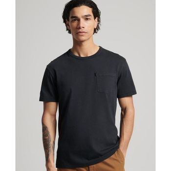 Abbigliamento Uomo T-shirt & Polo Superdry M1011298A I1R - VINTAGE PKT TEE-02A BLACK Nero