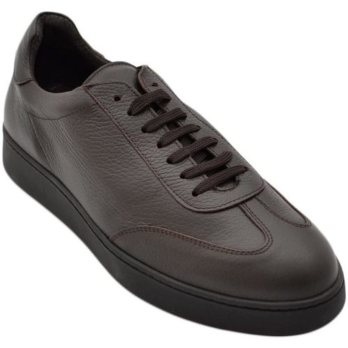 Scarpe Uomo Sneakers basse Malu Shoes Sneakers bassa uomo classico sportivo comfort in vera pelle bot Marrone