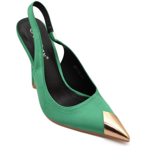 Scarpe Donna Décolleté Malu Shoes Decollete' donna verde smeraldo alto tacco spillo 12 cm aperto Verde