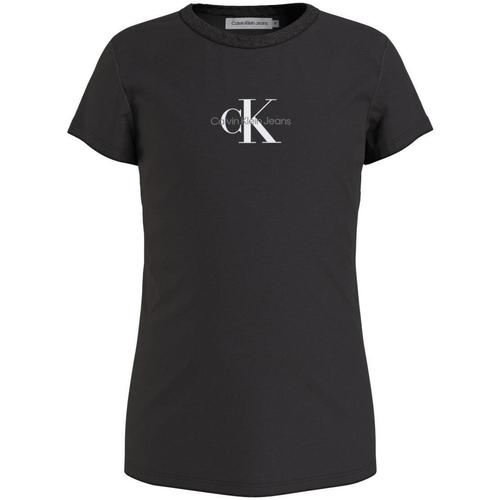 Abbigliamento Bambina T-shirt maniche corte Calvin Klein Jeans  Nero