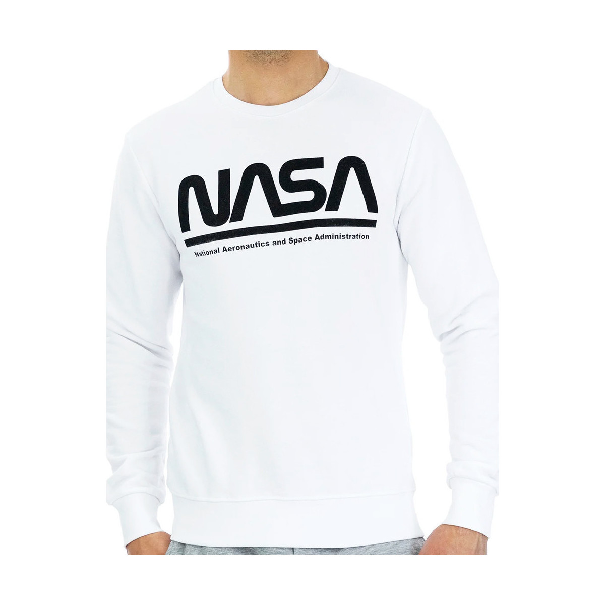 Abbigliamento Uomo Felpe Nasa -NASA04S Bianco