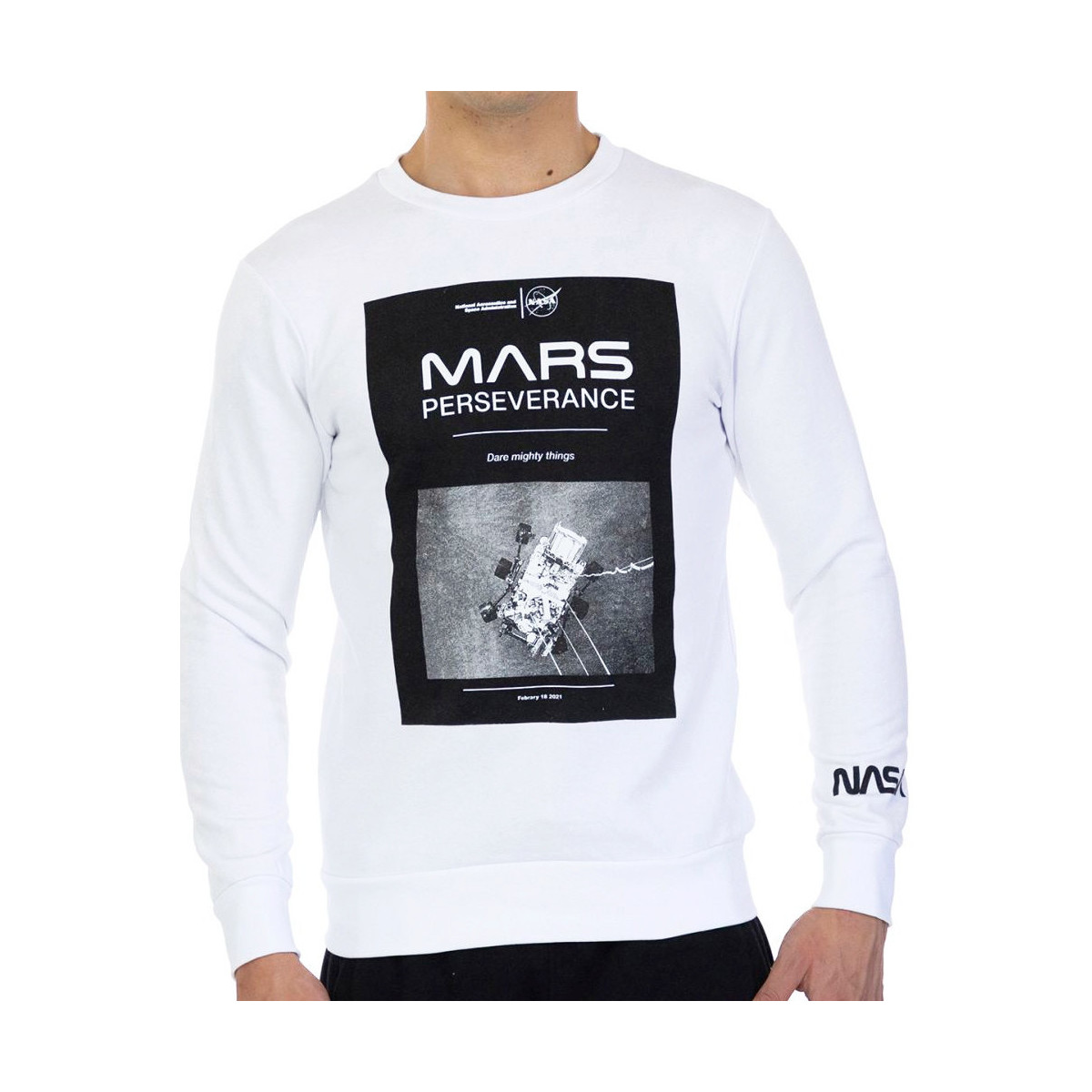 Abbigliamento Uomo Felpe Nasa -MARS03S Bianco