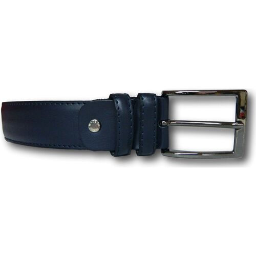 Accessori Uomo Cinture Made In Italia 035 Cintura Uomo 3,5 cm in Pelle Blu Blu