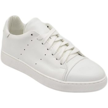 Scarpe Uomo Sneakers basse Malu Shoes Scarpa sneakers bianco uomo basic vera pelle lacci comodo fondo Bianco
