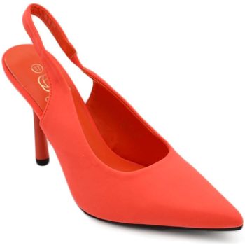 Scarpe Donna Décolleté Malu Shoes Scarpe decollete donna elegante punta in tessuto arancio fluo t Rosso