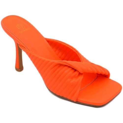 Scarpe Donna Sandali Malu Shoes SANDALO SABOT MULES TACCO ARANCIONE A PUNTA QUADRATA CON NODO P Multicolore