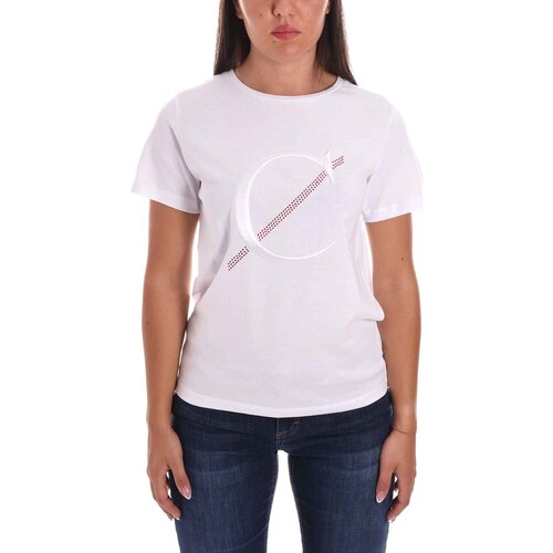 Abbigliamento Donna T-shirt maniche corte Café Noir JT0044 Bianco