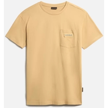 Abbigliamento Uomo T-shirt & Polo Napapijri NA4GBP MORGEX T-Shirt Uomo in Cotone Beige Beige