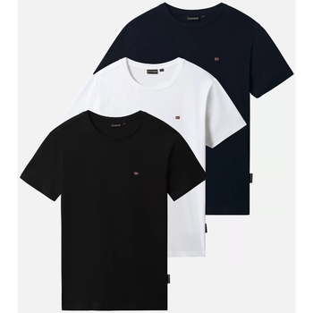 Abbigliamento Uomo T-shirt & Polo Napapijri NP0A4GDO SALISTHREE 3 T-Shirt Nero Bianco Blu Multicolour