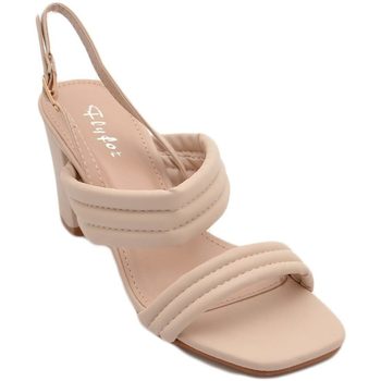 Image of Sandali Malu Shoes Scarpe Sandalo donna beige nude sabot con tacco largo comodo 5 cm dopp