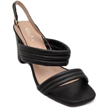 Image of Sandali Malu Shoes Scarpe Sandalo donna nero sabot con tacco largo comodo 5 cm doppia fas