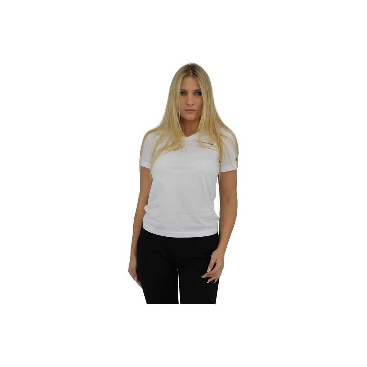 Abbigliamento Donna T-shirt maniche corte Champion Vneck Tshirt Bianco
