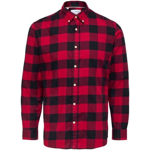 Abbigliamento Uomo Camicie maniche lunghe Selected 16074464 SLIM FLANEL-BIKING RED Rosso