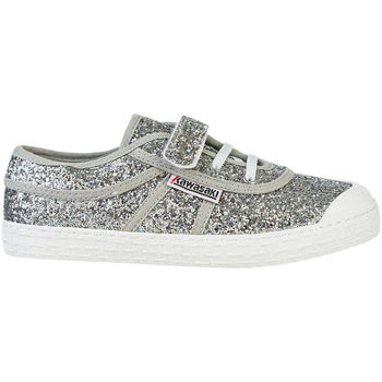 Scarpe Unisex bambino Sneakers Kawasaki Glitter Kids Shoe W/Elastic K202586 8889 Silver Bianco